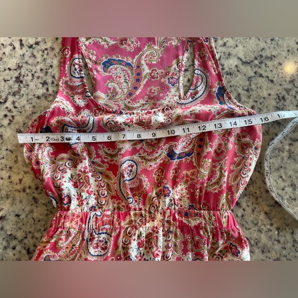 Women’s 100% silk coral Paisley Cutout Dress size S - Picture 7 of 9